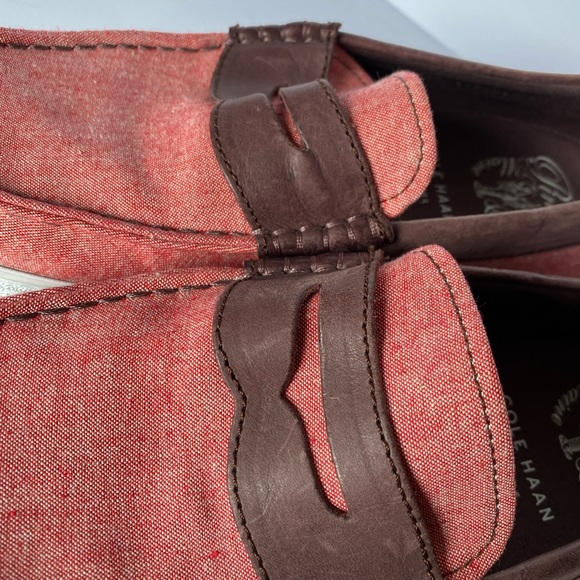Cole Haan size 10 1/2 penny loafers fabric/leather main image 9